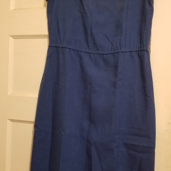 Blue Vintage Dress w/Yellow trim - Picture 4 of 5